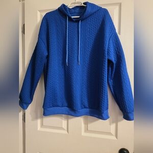 SHEIN Royal Blue Textured Hoodie